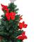 3ft. Fiber Optic Color Changing Artificial Christmas Tree with Red Poinsettias & Star